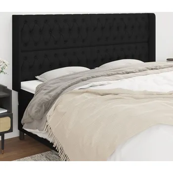 Čelo postele typu ušák černé 203x16x118/128 cm textil IM_3119940