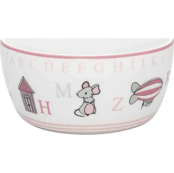 GreenGate Dětská porcelánová miska Charlie Pink