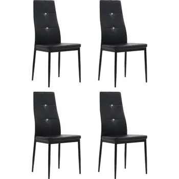 Jídelní židle Jídelní židle 4 ks černé umělá kůže IM_246188