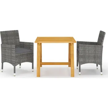 Zahradní sestava 3dílný zahradní jídelní set šedý IM_3068684