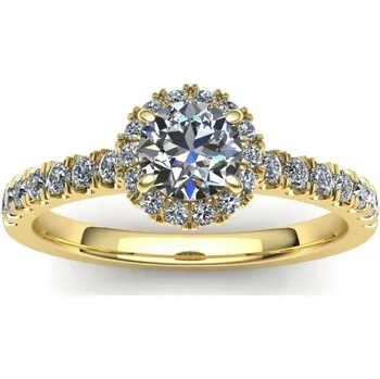 Prsten Prsten s brilianty P072 Materiál: Žluté zlato 14kt, Velikost: 72