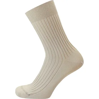 Pánské ponožky KNITVA Klasické bavlněné ponožky FAJAN - 10 párů béžová světlá 35