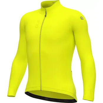 cyklistický dres ALÉ Cyklistický dres s dlouhým rukávem zimní - FONDO 3.0 - žlutá 2XL