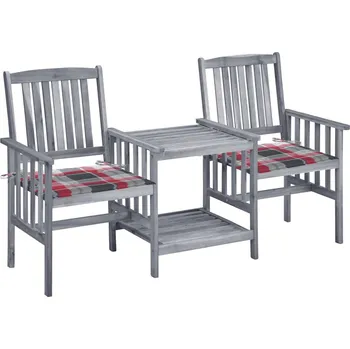 Zahradní židle s čajovým stolkem a poduškami masivní akácie IM_3061315