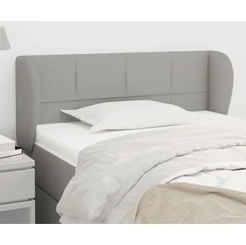 Čelo postele typu ušák světle šedé 103x23x78/88 cm textil IM_3117134