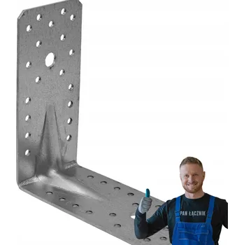 Úhloměr Tesařský úhelník, ocelová perforovaná spojka Pozink KPW23 140x140x65x2,5