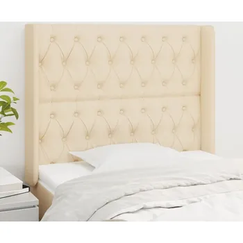Čelo postele typu ušák krémové 103x16x118/128 cm textil IM_3119911
