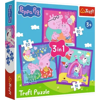 Puzzle TREFL Prasátko Peppa Zvyky 3v1 20,36,50 dílků