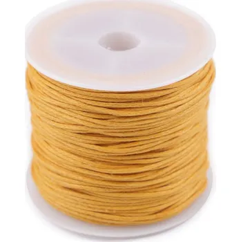 Příze Šňůra bavlněná Ø0,8 mm voskovaná, barva 35 žlutá