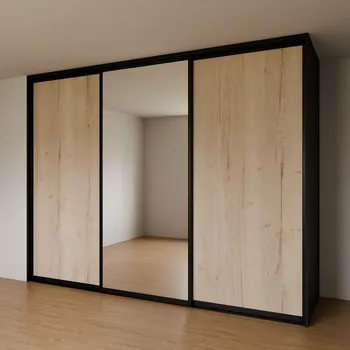 Šatní skříň Vestavěná skříň do levého rohu 300x230x86 cm 1305