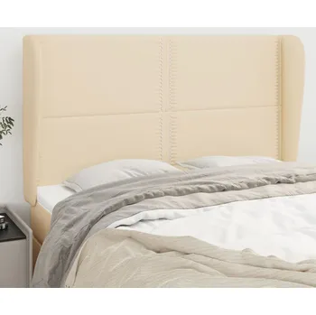 Čelo postele typu ušák krémové 147x23x118/128 cm textil IM_3117819