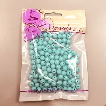 Korálek Korálky plast.,, PASTEL. MODRÁ-8mm, 1.bal.