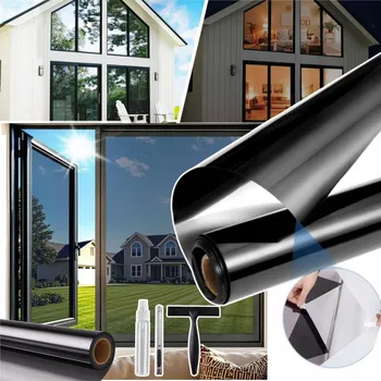 Zrcadlo Fólie Okenní Zrcadlo Benátské na sklo Zatemňovací Samolepicí115x300 cm