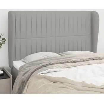 Čelo postele typu ušák světle šedé 147x23x118/128 cm textil IM_3118192