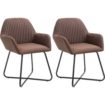 Jídelní židle Jídelní židle 2 ks hnědé textil IM_249810