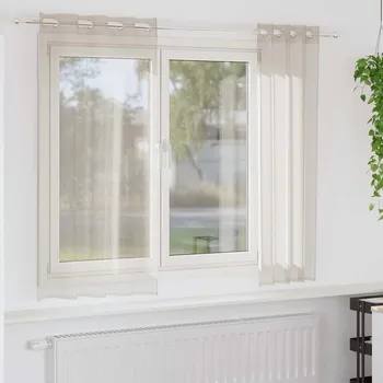 Sprchový závěs Voile Záclona se záclonami 2 pcs Písková 175 x 140 cm Polyester IM_4107993