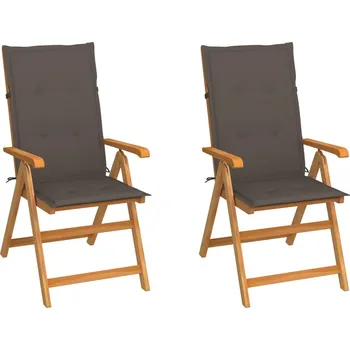 Zahradní židle 2 ks s taupe poduškami masivní teak IM_3062384