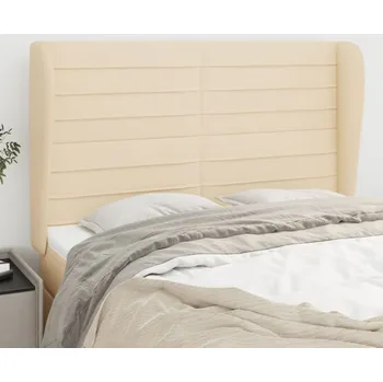 Čelo postele typu ušák krémové 147x23x118/128 cm textil IM_3118099