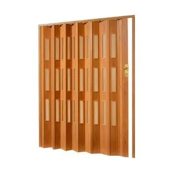 Interiérové dveře PETROMILA Plastové shrnovací dveře do 140 x 200cm ODSTÍN: BOROVICE, TYP DVEŘÍ: 3 řady prosklení 715/3 R3