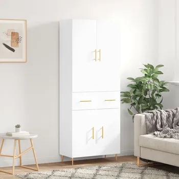 Příborník do zásuvky Skříň highboard bílá 69,5 x 34 x 180 cm kompozitní dřevo IM_3198137