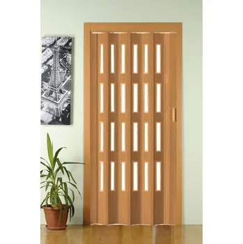 Interiérové dveře PETROMILA plastové shrnovací dveře BUK ROZMĚR: 62x200cm 2956/62X