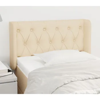 Čelo postele typu ušák krémové 83 x 16 x 78/88 cm textil IM_3119083