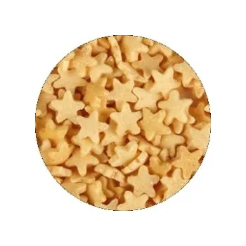 Jedlá dekorace na dort Cukrová dekorace - Hvězdičky zlaté třpytivé 50 g