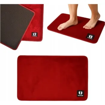 Koupelnová předložka Dywanik łazenkowy Winder Home červený, protiskluzový, 50 x 80 cm