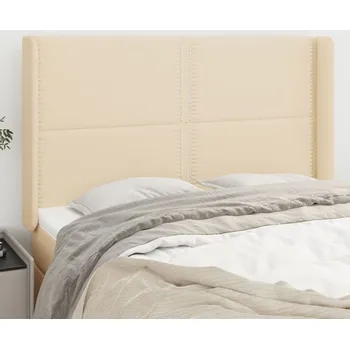 Čelo postele typu ušák krémové 147x16x118/128 cm textil IM_3119443