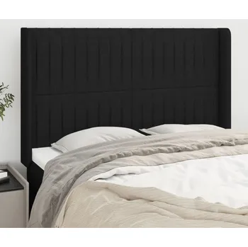 Čelo postele typu ušák černé 147x16x118/128 cm textil IM_3119818