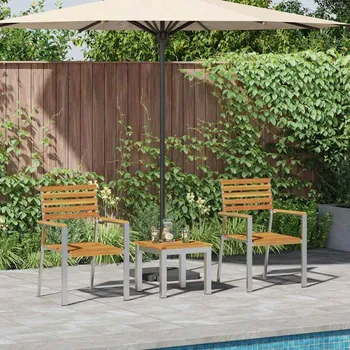 Zahradní jídelní souprava 3 pcs Hnědá Masivní akátové dřevo IM_3334840