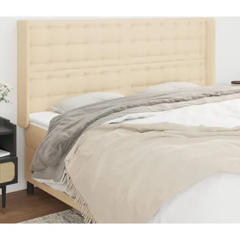 Čelo postele typu ušák krémové 163x16x118/128 cm textil IM_3120025