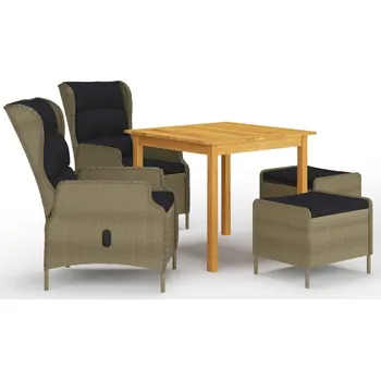 Zahradní sestava 5dílný zahradní jídelní set hnědý IM_3067752