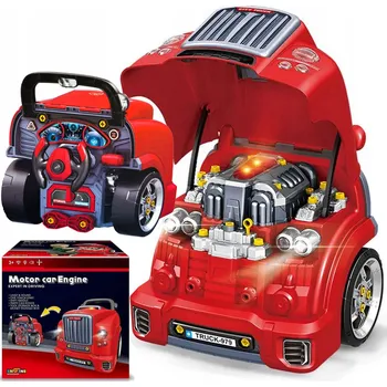 Obraz Sada pro automechanika pro děti, motor na šroubování auto, dílna