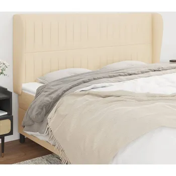 Čelo postele typu ušák krémové 183x23x118/128 cm textil IM_3118213