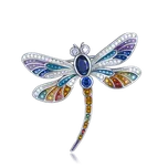 MINET Stříbrná brož vážka s různobarevnými zirkony JMAN5027SZ00