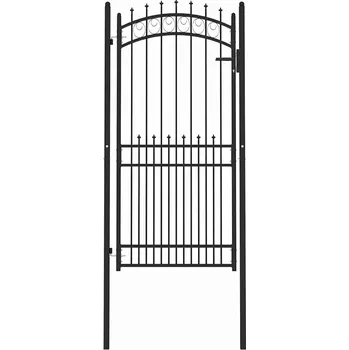 branka vidaXL Brána s hroty Černá 100 x 200 cm Práškově lakovaná ocel [146392]