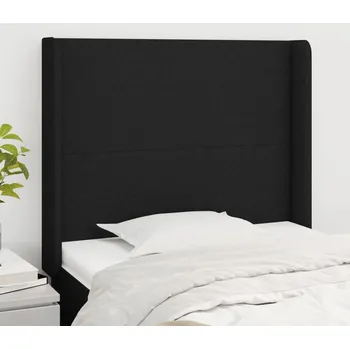 Čelo postele typu ušák černé 83x16x118/128 cm textil IM_3119276