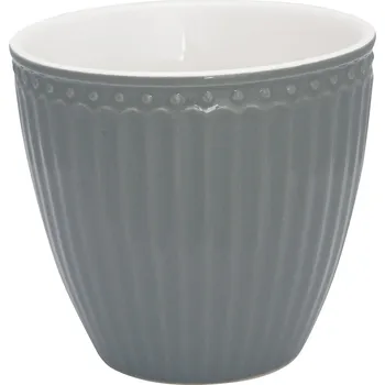 GreenGate Porcelánový hrnek na latté Alice Stone Grey