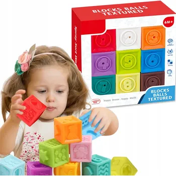 Hračka pro nejmenší Senzorické gumové Stavebnice Sferazabawek 22007 9 kusů