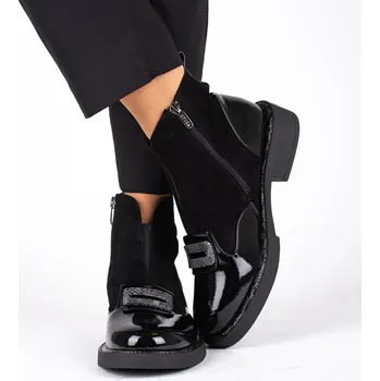 Dámské sandále Dámské černé Chelsea polobotky s hadím efektem Epica Velikost: 38