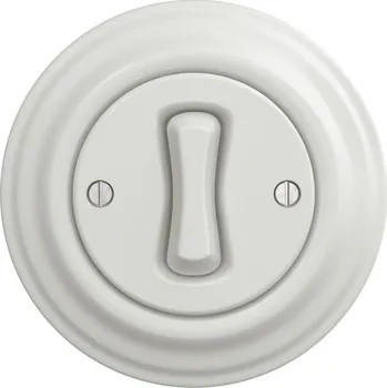 vypínač Kliklap - Retro křížový vypínač s rámečkem č. 7 bílá