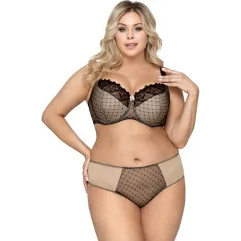 Podprsenka Nevyztužená podprsenka Biggi Gwen Černo-béžová 80H