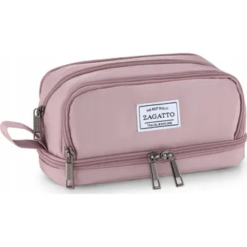 Penál Školní penál velký čtyřkomorový pouzdro do školy růžový velký ZAGATTO