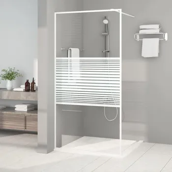 Sprchová zástěna walk-in bílá 100 x 195 cm čiré ESG sklo IM_152152