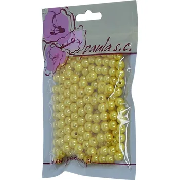 Dětské navlékací korálky Korálky plast., ŽLUTÁ CITRONOVÁ,perleť 8mm, 166ks/bal.