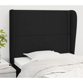 Čelo postele typu ušák černé 83 x 23 x 118/128 cm textil IM_3117792