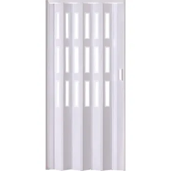 Interiérové dveře PETROMILA plastové shrnovací dveře LUCIANA bílá PROVEDENÍ: PLNÉ, ŠÍŘKA: 166cm 1081/166