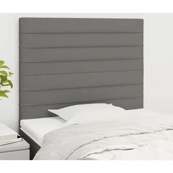 Čelo postele tmavě šedé 80x5x118/128 cm látkové IM_3116447