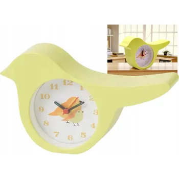 Hodiny Stojací hodiny budík analogový Žlutý Ptáček